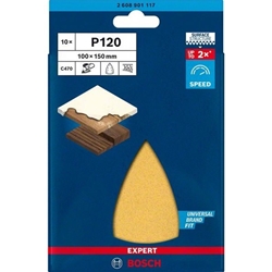 Bosch EXPERT C470 Schleifpapier, 7 Löcher, 100x150mm, K 120, 10er-Pack Nr. 2608901117