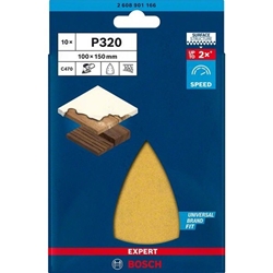 Bosch EXPERT C470 Schleifpapier, 7 Löcher, 100x150mm, K 320, 10er-Pack Nr. 2608901166