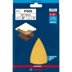 Bosch EXPERT C470 Schleifpapier, 7 Löcher, 100x150mm, K 400, 10er-Pack Nr. 2608901167