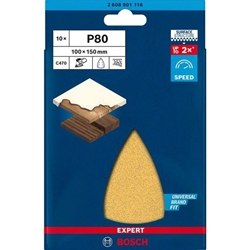 Bosch EXPERT C470 Schleifpapier, 7 Löcher, 100x150mm, K 80, 10er-Pack Nr. 2608901116