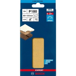 Bosch EXPERT C470 Schleifpapier, 8 Löcher, für Schwingschleifer, 80x133mm, K 180, 10er-Pack Nr. 2608900882