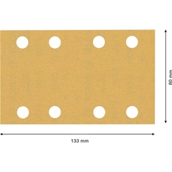 Bosch EXPERT C470 Schleifpapier, 8 Löcher, für Schwingschleifer, 80x133mm, K 180, 10er-Pack Nr. 2608900882