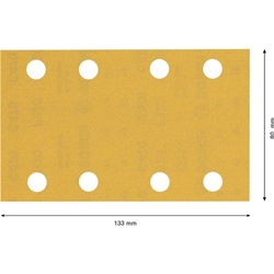 Bosch EXPERT C470 Schleifpapier, 8 Löcher, für Schwingschleifer, 80x133mm, K 320, 10er-Pack Nr. 2608900884