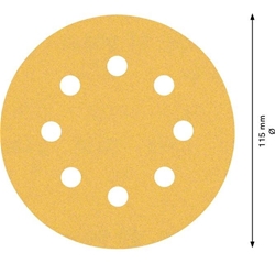Bosch EXPERT C470 Schleifpapier, 8 Löcher, für Exzenterschleifer, 115mm, K 120, 5-tlg. Nr. 2608900797