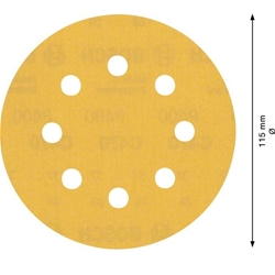 Bosch EXPERT C470 Schleifpapier, 8 Löcher, für Exzenterschleifer, 115mm, K 400, 5-tlg. Nr. 2608900801