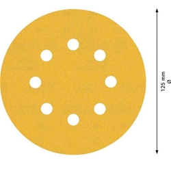 Bosch EXPERT C470 Schleifpapier, 8 Löcher, für Exzenterschleifer, 125mm, K 240, 5-tlg. Nr. 2608900809