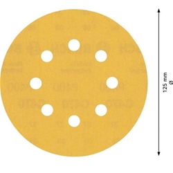 Bosch EXPERT C470 Schleifpapier, 8 Löcher, für Exzenterschleifer, 125mm, K 400, 5-tlg. Nr. 2608900811