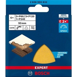 Bosch EXPERT C470 Schleifpapier-Set für Deltaschleifer, 93mm, K 60/120/240, 6-tlg. Nr. 2608900832