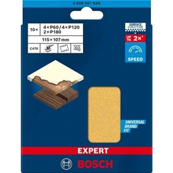 Bosch EXPERT C470 Schleifpapier-Set, 115x107mm, K 60/120/180, 10 Stück Nr. 2608901668