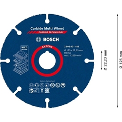 Bosch EXPERT Carbide Multi Wheel Trennscheibe, 125mm, 22,23mm, 1er-Pack Nr. 2608901189