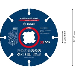 Bosch EXPERT Carbide Multi Wheel X-LOCK Trennscheibe, 115mm, 22,23mm, 1er-Pack Nr. 2608901192