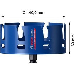Bosch EXPERT Construction Material Lochsäge, 140x60mm, für Dreh- und Schlagbohrer Nr. 2608900486
