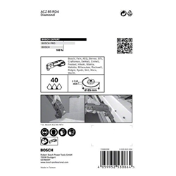 Bosch EXPERT Grout Segment Blade ACZ 85 RD4 Blatt für Multifunktionswerkzeuge, 85mm Nr. 2608900034