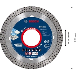 Bosch EXPERT HardCeramic Diamanttrennscheiben, 85x22,23x1,6x7mm, 1er-Pack Nr. 2608900653