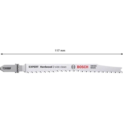 Bosch EXPERT Hardwood 2-side clean T 308 BF Stichsägeblatt, 3 Stück, für Stichsägen Nr. 2608900543