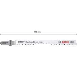Bosch EXPERT Hardwood 2-side clean T 308 BFP Stichsägeblatt, 3 Stück, für Stichsägen Nr. 2608900547
