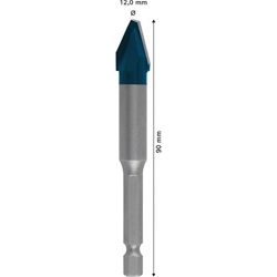 Bosch EXPERT HEX-9 HardCeramic Bohrer, 12x90mm, für Dreh- und Schlagbohrer Nr. 2608900594