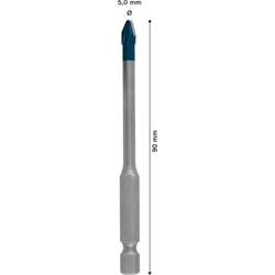 Bosch EXPERT HEX-9 HardCeramic Bohrer, 5x90mm, für Dreh- und Schlagbohrer Nr. 2608900589