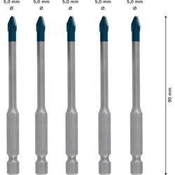 Bosch EXPERT HEX-9 HardCeramic Dachziegel-Bohrer-Set, 5mm, 5-tlg. Nr. 2608900598