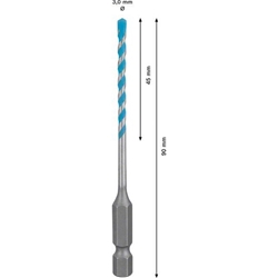 Bosch EXPERT HEX-9 MultiConstruction Bohrer, 3x45x90mm Nr. 2608900569