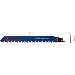 Bosch EXPERT Hollow Brick S 1543 HM Säbelsägeblatt, 3 Stück, für Säbelsägen Nr. 2608900415