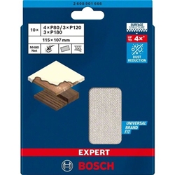 Bosch EXPERT M480 Schleifnetz-Set, 115x107mm, K 80/120/180, 10 Stück Nr. 2608901666