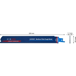 Bosch EXPERT Medium-Thick Tough Metal S 1155 HHM Säbelsägeblatt, 3 Stück Nr. 2608900375