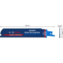 Bosch EXPERT Medium-Thick Tough Metal S 955 HHM Säbelsägeblatt, 1 Stück Nr. 2608900373
