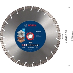 Bosch EXPERT MultiMaterial Diamanttrennscheiben, 300x20/25,40x3x15mm, 1er-Pack Nr. 2608900665