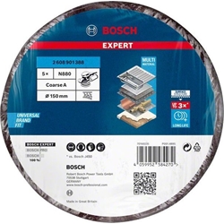 Bosch EXPERT N880 Vliesscheibe für Exzenterschleifer, 150mm, grob, 5-tlg. Nr. 2608901388