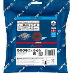 Bosch EXPERT R781 Prisma Ceramic Fiberscheibe, X-LOCK, 115mm, 22,23mm, K 80, 5-tlg. Nr. 2608621781