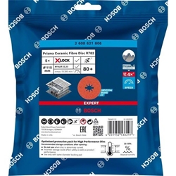 Bosch EXPERT R782 Prisma Ceramic Fiberscheibe, X-LOCK, 115mm, 22,23mm, K 80, 5-tlg. Nr. 2608621806