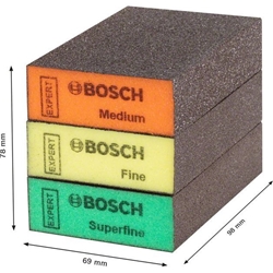 Bosch EXPERT S471 Standard Block, 69x97x26mm, M, F, SF, 3-tlg., für Handschleifen Nr. 2608901175