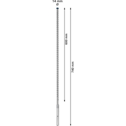 Bosch EXPERT SDS max-8X Hammerbohrer, 14x600x740mm, für Bohrhämmer Nr. 2608900209