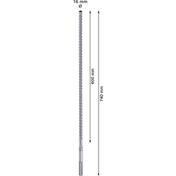 Bosch EXPERT SDS max-8X Hammerbohrer, 16x600x740mm, für Bohrhämmer Nr. 2608900216