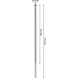 Bosch EXPERT SDS max-8X Hammerbohrer, 20x600x720mm, für Bohrhämmer Nr. 2608900230