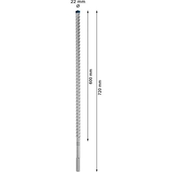 Bosch EXPERT SDS max-8X Hammerbohrer, 22x600x720mm, für Bohrhämmer Nr. 2608900235