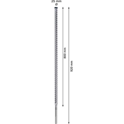 Bosch EXPERT SDS max-8X Hammerbohrer, 25x800x920mm, für Bohrhämmer Nr. 2608900243