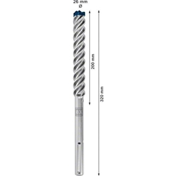 Bosch EXPERT SDS max-8X Hammerbohrer, 26x200x320mm, für Bohrhämmer Nr. 2608900245