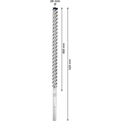 Bosch EXPERT SDS max-8X Hammerbohrer, 26x400x520mm, für Bohrhämmer Nr. 2608900246