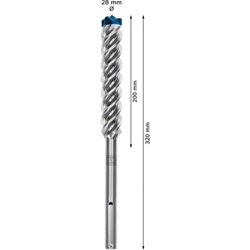 Bosch EXPERT SDS max-8X Hammerbohrer, 28x200x320mm, für Bohrhämmer Nr. 2608900247