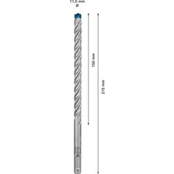 Bosch EXPERT SDS plus-7X Hammerbohrer, 11x150x215mm, für Bohrhämmer Nr. 2608900106