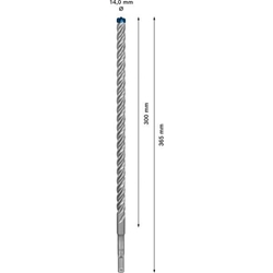 Bosch EXPERT SDS plus-7X Hammerbohrer, 14x300x365mm, für Bohrhämmer Nr. 2608900123