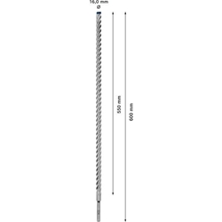 Bosch EXPERT SDS plus-7X Hammerbohrer, 16x550x600mm, für Bohrhämmer Nr. 2608900134