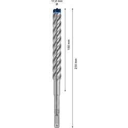 Bosch EXPERT SDS plus-7X Hammerbohrer, 17x150x215mm, für Bohrhämmer Nr. 2608900136