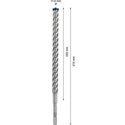 Bosch EXPERT SDS plus-7X Hammerbohrer, 17x250x315mm, für Bohrhämmer Nr. 2608900137