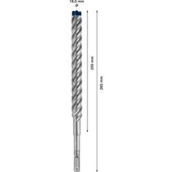 Bosch EXPERT SDS plus-7X Hammerbohrer, 18x200x250mm, für Bohrhämmer Nr. 2608900138
