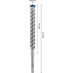 Bosch EXPERT SDS plus-7X Hammerbohrer, 20x200x250mm, für Bohrhämmer Nr. 2608900142