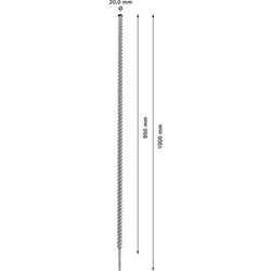 Bosch EXPERT SDS plus-7X Hammerbohrer, 20x950x1000mm, für Bohrhämmer Nr. 2608900145