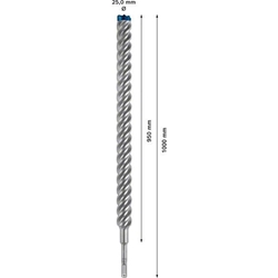 Bosch EXPERT SDS plus-7X Hammerbohrer, 25x950x1000mm, für Bohrhämmer Nr. 2608900153